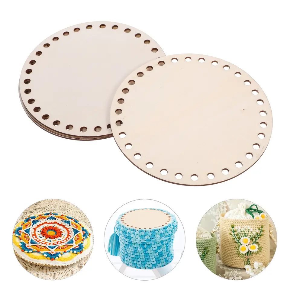 Circle Round Bag - 5 قطع من قواعد الخشب الدائرية
