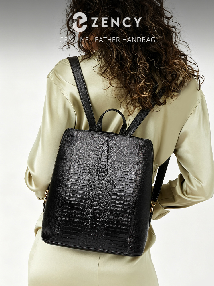 Women'S Bags For Work - حقيبة ظهر نسائية من جلد التمساح