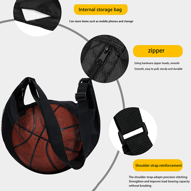 حقيبة كرة واحدة بجيب بسحاب، حق - مراجعة Mesh Net Bag وسعره
